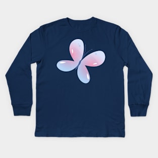 Cute Light blue butterfly Kids Long Sleeve T-Shirt